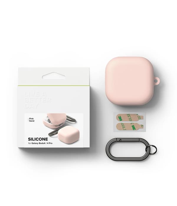 Ringke Galaxy Buds 4 / 4 Pro Skal Silikon Pink Sand