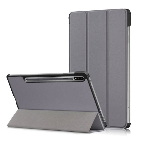Samsung Galaxy Tab S7 / Tab S8 - Tri-Fold Fodral - Grå Grey Grå
