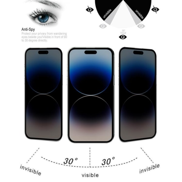 iPhone 14 Pro Skärmskydd Härdat Glas Privacy
