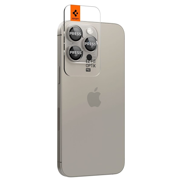 Spigen iPhone 16/15/14 Pro/Pro Max 2-PACK Linsskydd GLAS.tR "Ez Fit"