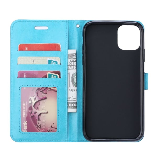 iPhone 11 Pro Max - Crazy Horse Plånboksfodral - Blå Blue Blå
