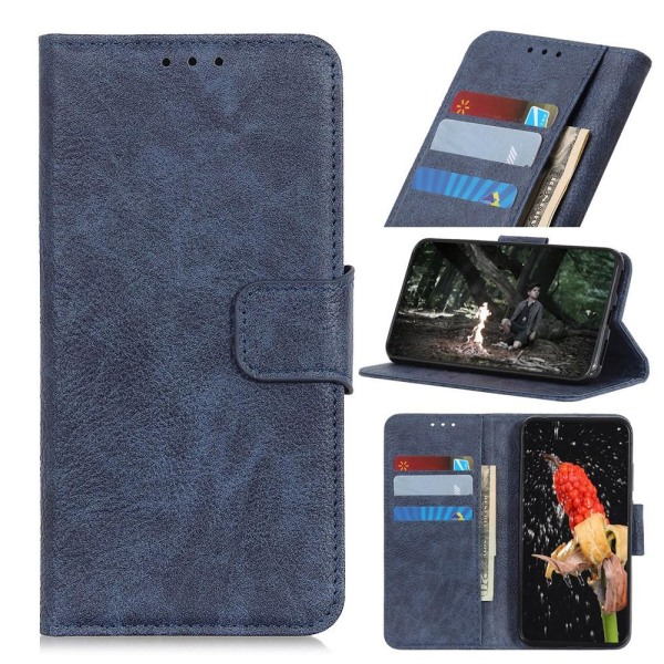 iPhone 12 Pro Max - Litchi Fodral - Blå Blue Blå