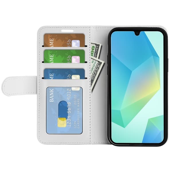 Samsung Galaxy A18 / A17 Fodral Crazy Horse Läder Vit