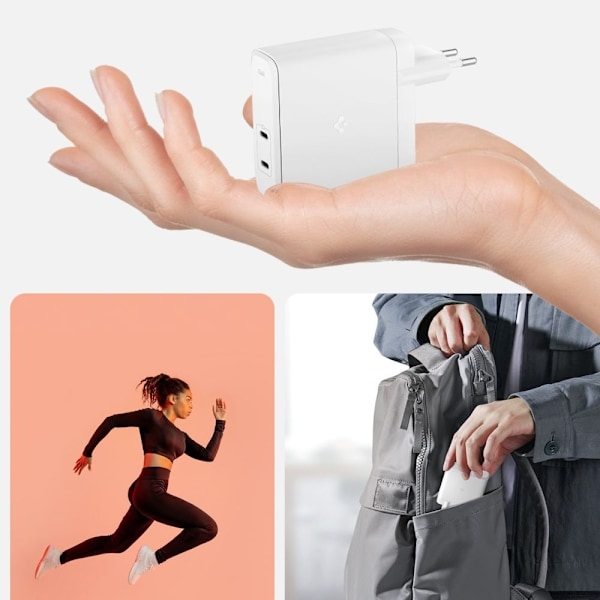 Spigen 140W 2x USB-C Väggladdare Arcstation Pro Vit