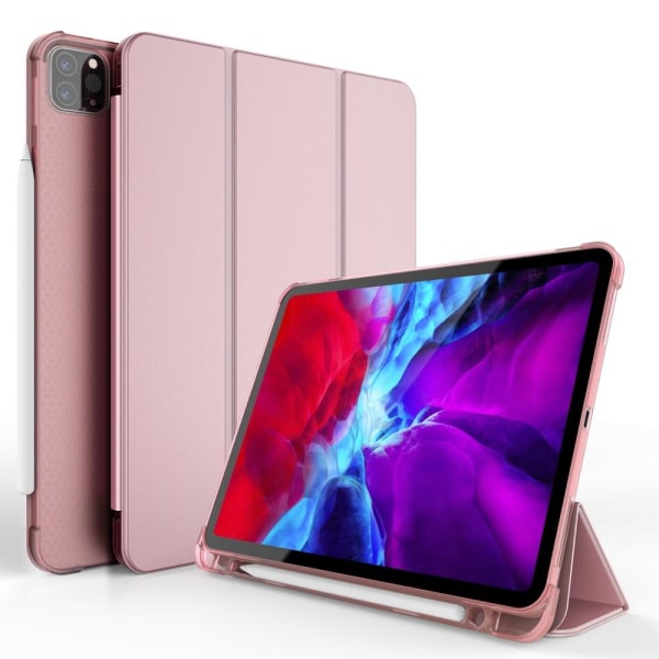 iPad Pro 11 (2018/2020/2021) - Tri-Fold Smart Fodral Pennhållare Roséguld