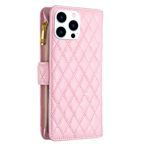 BINFEN iPhone 16 Pro Max Fodral Diamond Multifunktionell Rosa