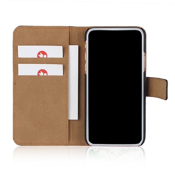 OnePlus Nord N10 5G - Plånboksfodral I Äkta Läder - Välj Färg! Black Svart
