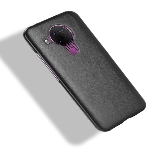 Nokia 5.4 - Läderbelagt Litchi Skal - Svart Black Svart
