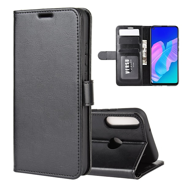 Huawei P40 Lite E - Crazy Horse Plånboksfodral - Svart Black Svart