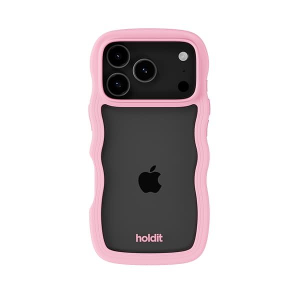 holdit iPhone 17 Pro Max Mobilskal Wavy Pink/Transparent