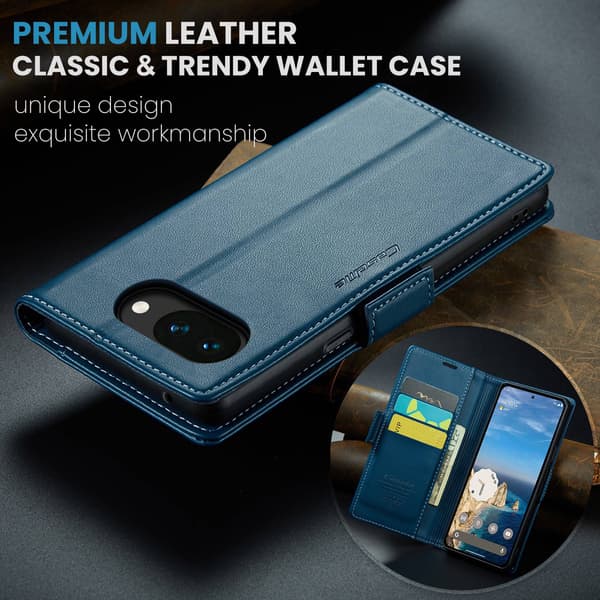 CASEME Google Pixel 10a Fodral RFID Läder Blå