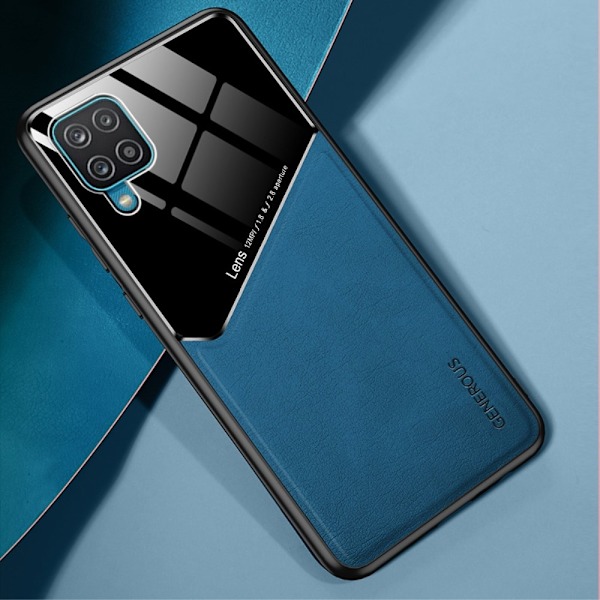 Samsung Galaxy A12 - Hybrid Skal Med Inbyggd Magnetplatta - Blå Blue Blå