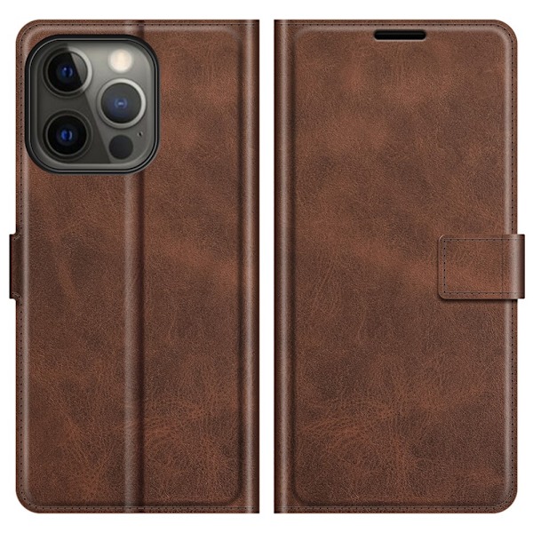 iPhone 13 Pro Max Fodral Solid Läder Brun Brun