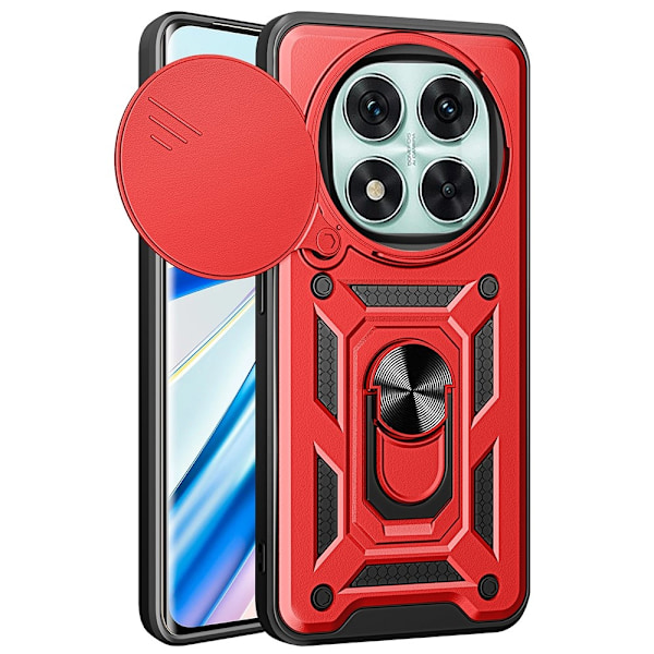 Xiaomi Redmi Note 14 Pro 5G Skal CamShield Hybrid Ring Röd