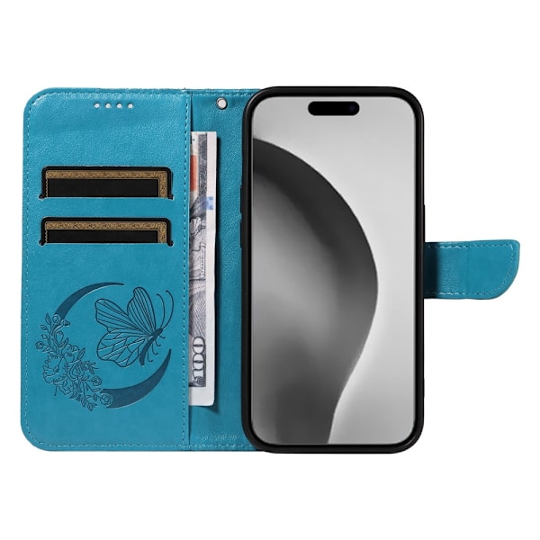 iPhone 16 Pro Max Fodral Fjäril Tryck Blå