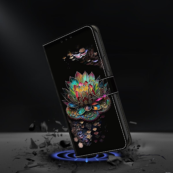 Motorola Moto G55 5G Fodral Läder Lotus Blomma