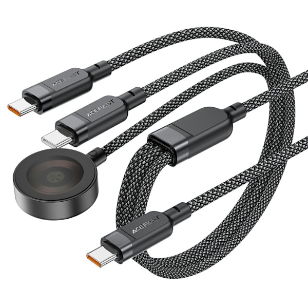 Acefast 100W USB-C - 2x USB-C / Apple Watch Laddare Svart