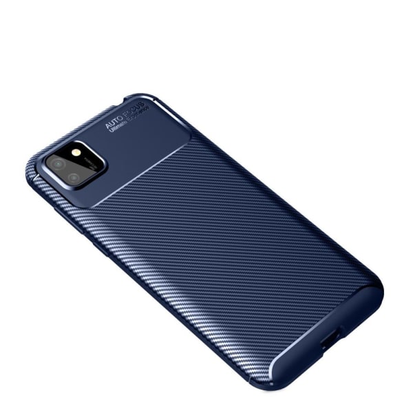 Huawei Y5p - Kolfiber Textur Skal - Blå Blue Blå