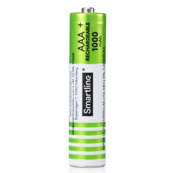 Smartline AAA 1.2V Ni-Mh Batteri Laddbar, 1000mAh, 4-PACK