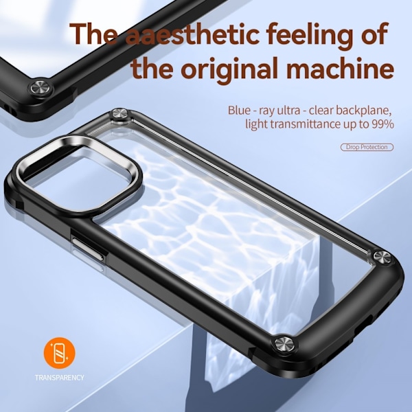 iPhone 16 Pro Skal Shockproof Hybrid Armor Svart