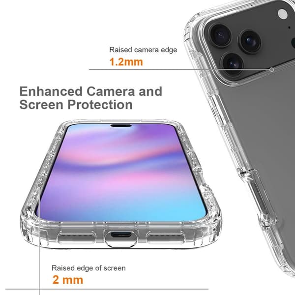 iPhone 17 Pro Max Skal Shockproof Hybrid Transparent