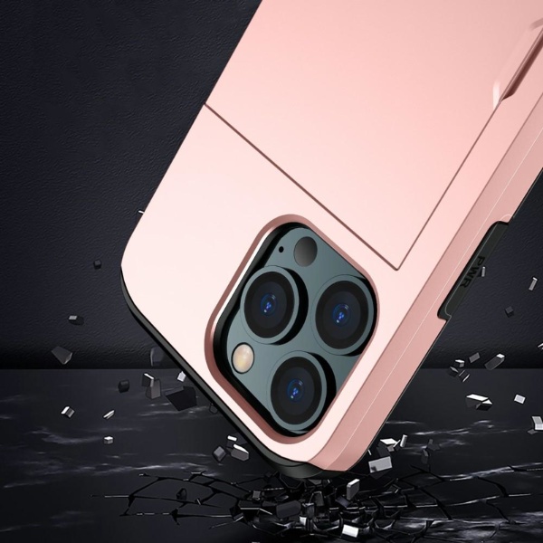 iPhone 13 Pro - Hybrid Skal Med Kortfack - Röd