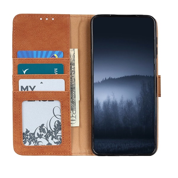 Xiaomi Mi 10T / 10T Pro - KHAZNEH Retro Split Läder Fodral - Brun Brown Brun