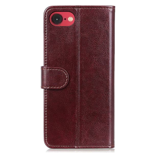 iPhone 17e / 16e Fodral Crazy Horse Läder Brun