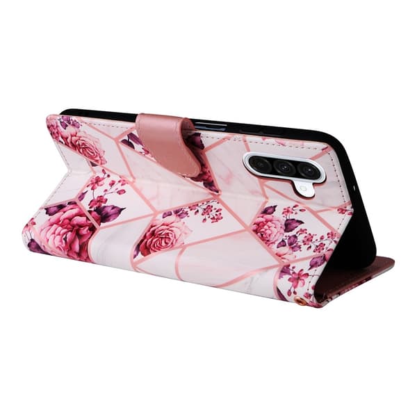 Samsung Galaxy A18/A17/A26 Fodral Läder Marmor Rosa