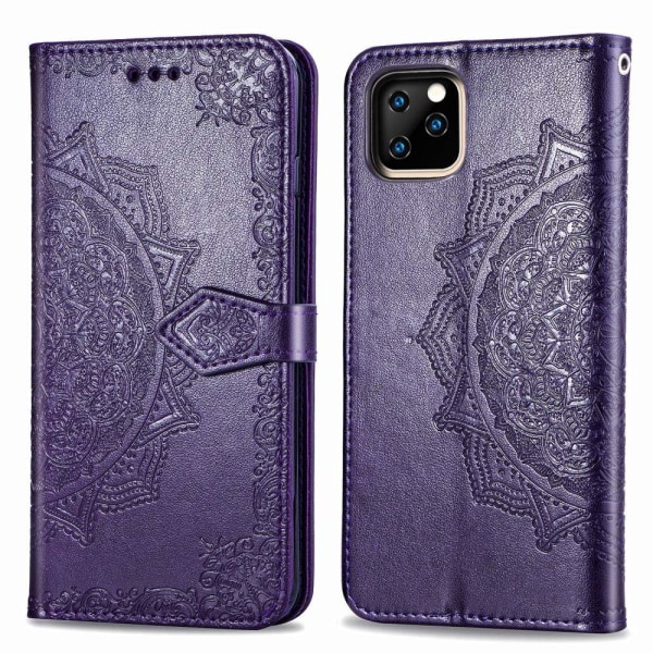 iPhone 11 Pro Max - Mandala Läder Fodral - Lila Purple Lila