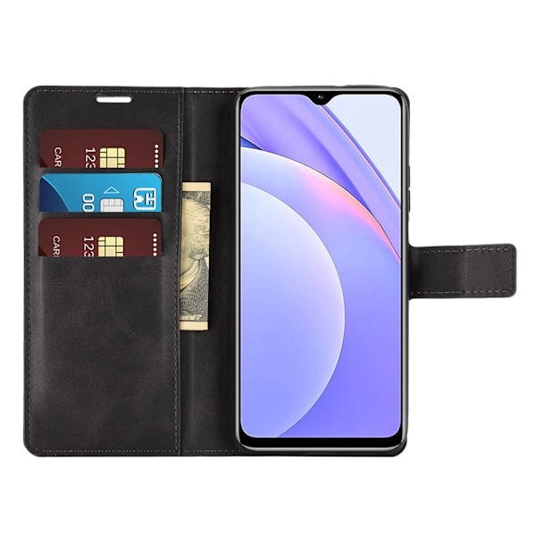 Xiaomi Redmi 9T - Läder Fodral - Svart Black Svart