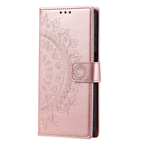 Samsung Galaxy A34 5G Fodral Mandala Läder Roséguld