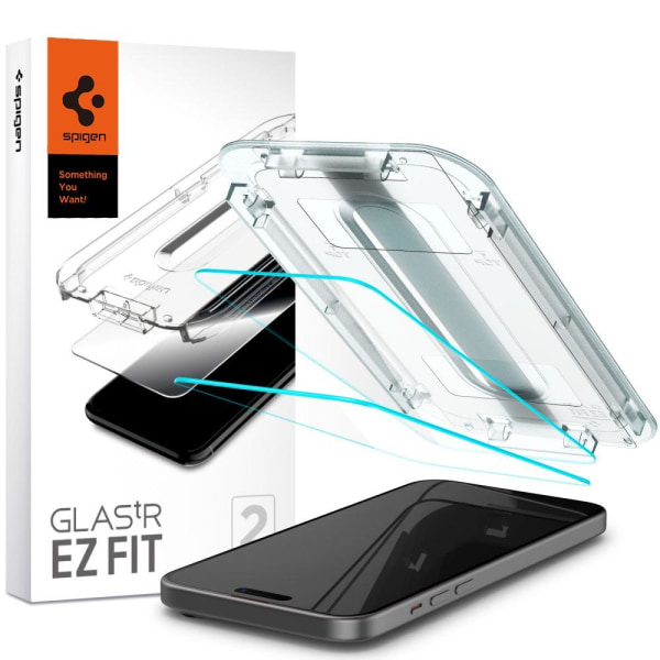 Spigen iPhone 16/15 2-PACK GLAS.tR "Ez Fit" Skärmskydd