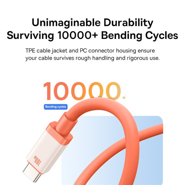 Baseus 1m 100W PD USB-C Kabel Snabbladdning