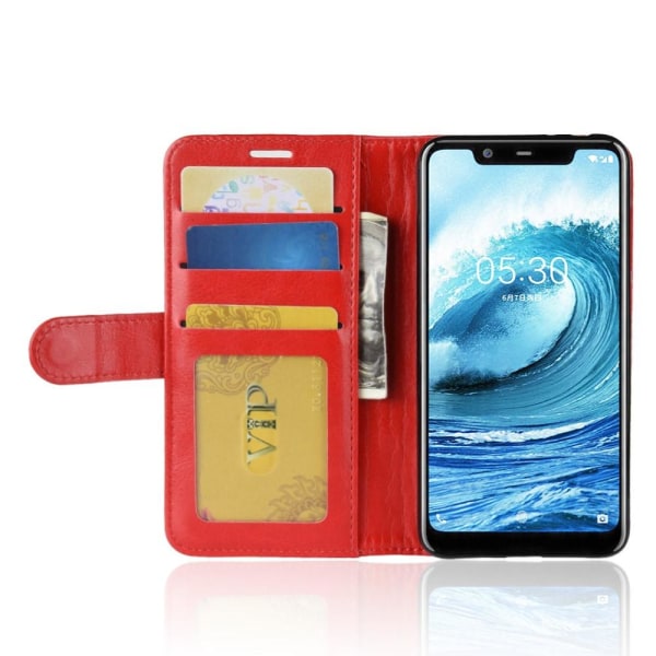 Nokia 5.1 Plus - Plånboksfodral - Röd Red Röd