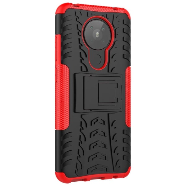 Nokia 5.3 - Ultimata Stöttåliga Skalet med Stöd - Röd Red Röd