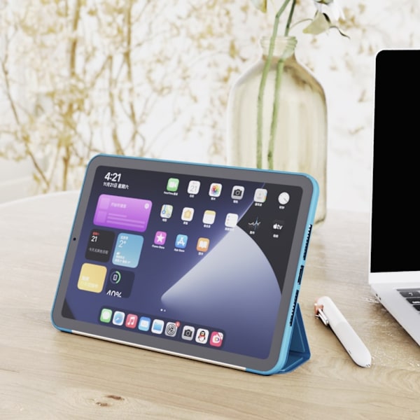 iPad Mini 2024/2021 Fodral Slim Tri-Fold Ljus Blå