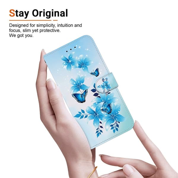 iPhone 17 Pro Fodral Med Tryck Blå Blommor