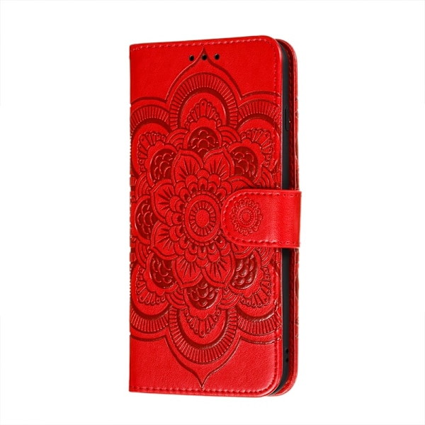 Samsung Galaxy A52 / A52s - Mandala Läder Fodral - Röd Red Röd