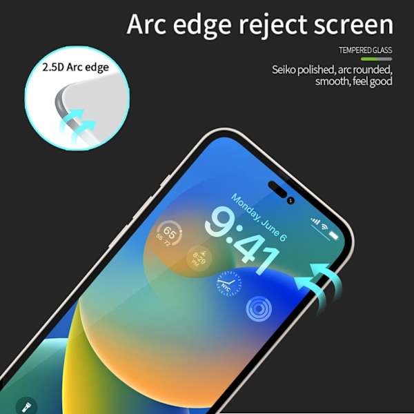 PINWUYO iPhone 15 Skärmskydd Heltäckande