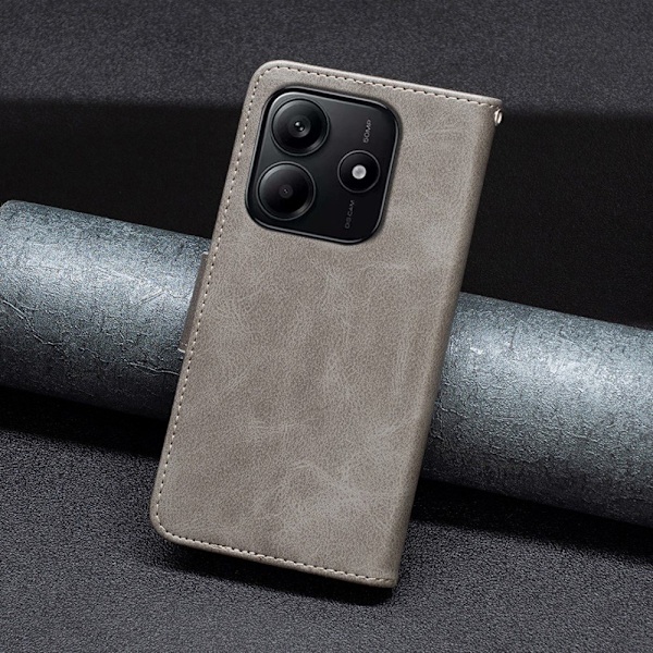 Xiaomi Redmi Note 14 4G Fodral Läder Solid Shark Grå