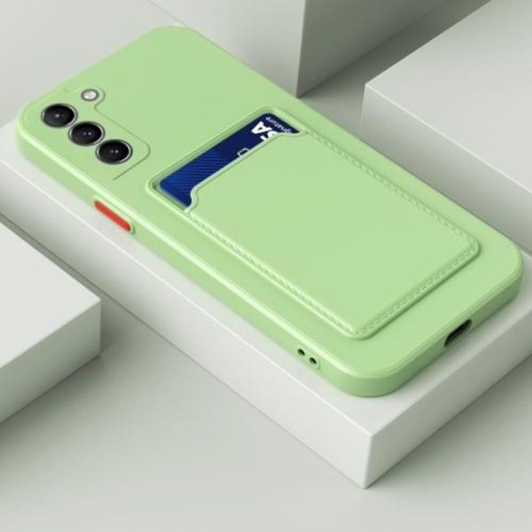 Samsung Galaxy S21 FE Skal Skin Touch Med Kortfack Matcha Grön