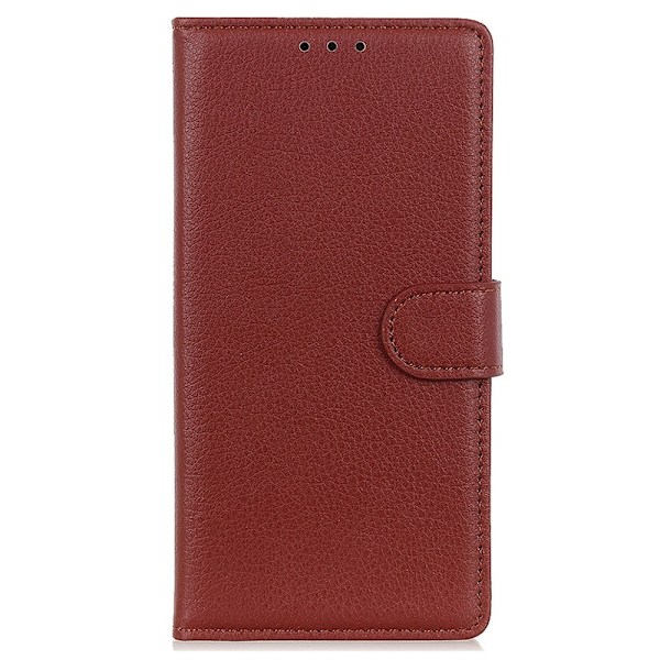 Samsung Galaxy S23 Plus Fodral Litchi Läder Brun