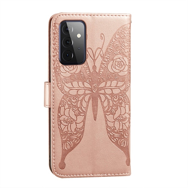 Samsung Galaxy A72 - Läder Fodral Med Tryck - Roséguld Roséguld Roséguld