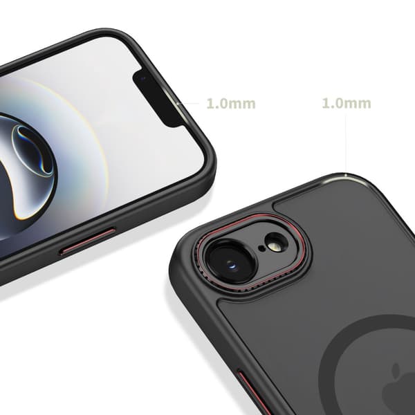Tech-Protect iPhone 17e/16e Skal MagSafe MagCam Svart/Röd