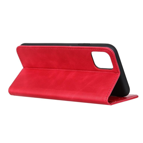 iPhone 12 Pro Max - Vintage Läder Fodral - Röd Red Röd