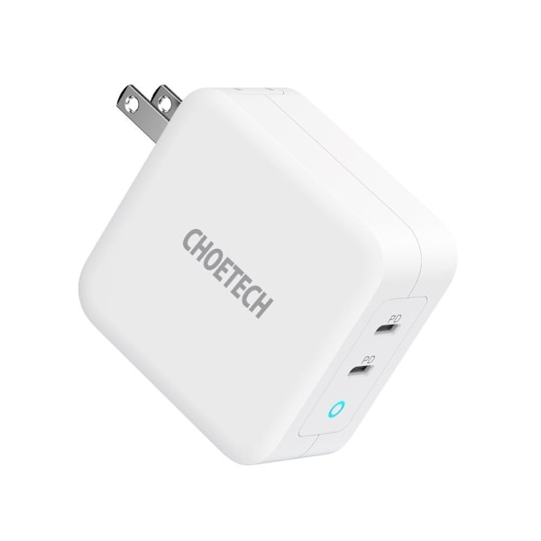Choetech 100W PD 2x USB-C Väggladdare Vit