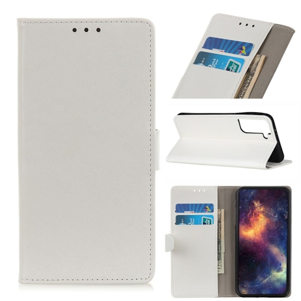 Samsung Galaxy S21 Plus - Crazy Horse Fodral - Vit White Vit