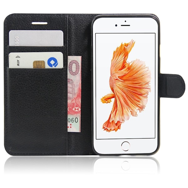 iPhone 7/8/SE (2020/2022) - Litchi Plånboksfodral - Svart Svart