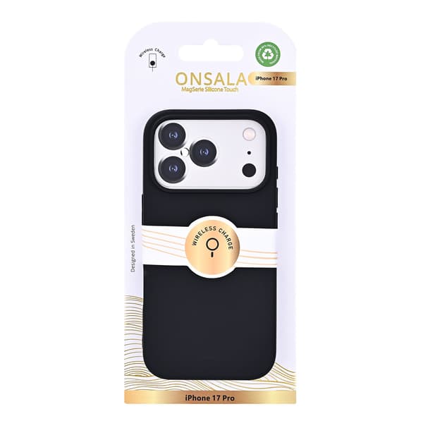 Onsala iPhone 18 Pro/17 Pro Mobilskal Med Silikonkänsla Svart